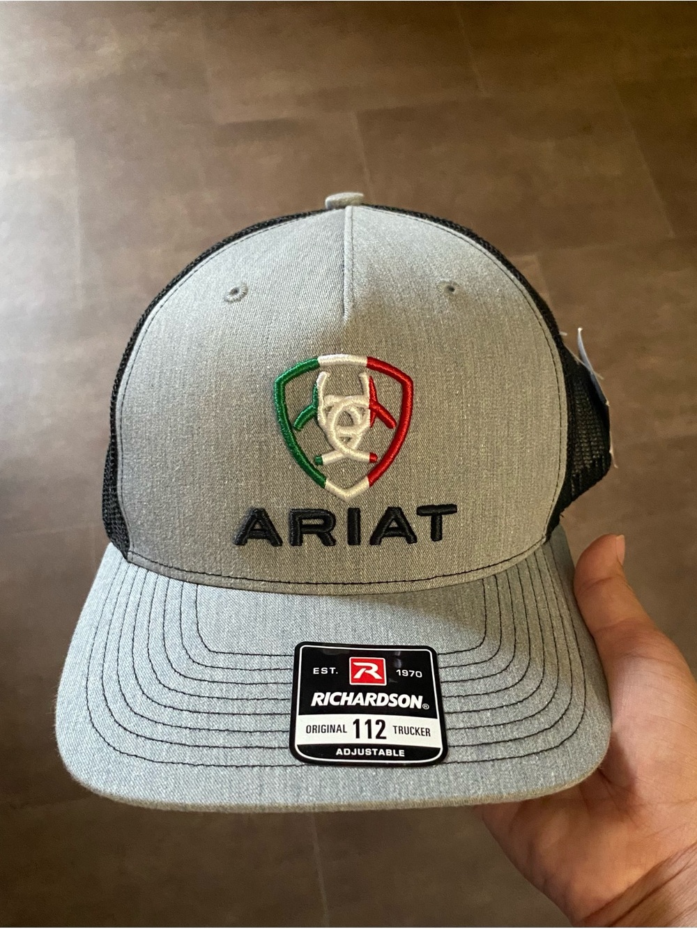 Ariat Gray and Black Mesh Trucker Hat